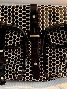 MiaBossi New  Travel Work or Diaper bagwith Black Leather Trim